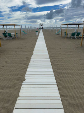 Beach Lifeguard Station on a Cloudy Day