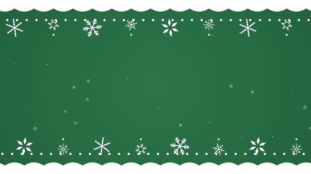 Christmas snowflake header with hanging snowflakes, seamless loop