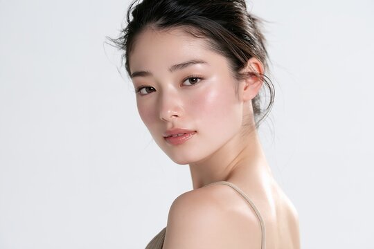 美しい素肌が輝く日本人女性の魅力的なポートレート