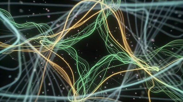 Abstract Colorful Light Trails with Glowing Neon Lines and Dynamic Waves