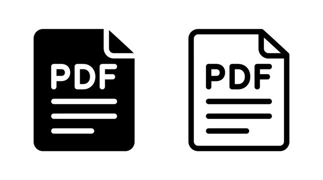 Portable document format file symbol displayed in two styles