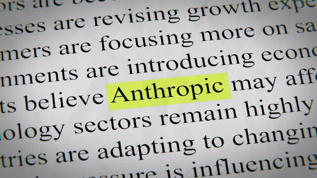 Minimal cinematic of Anthropic text animation designed for documentary, economic, technology, and news-related storytelling.