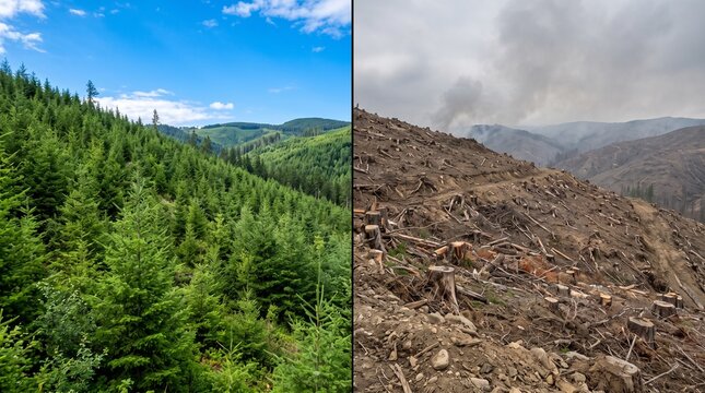 Deforested to Reforested Hillside