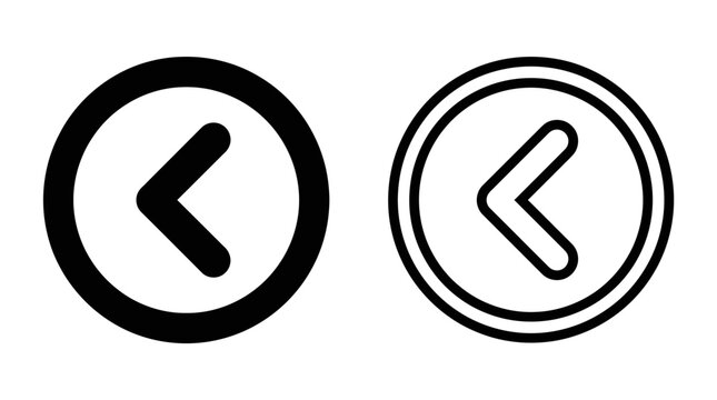 Set of circular arrow buttons pointing to the left with navigation