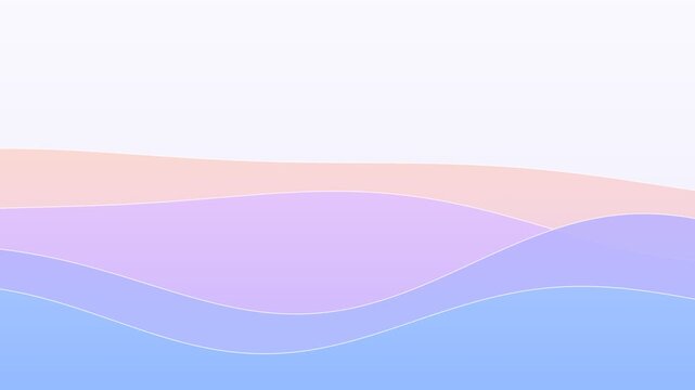 Soft pastel waves gently undulate in a seamless loop animation with smooth flowing motion across a light gradient background