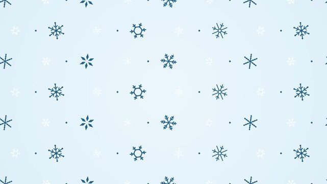 Christmas snowflake header with hanging snowflakes, seamless loop
