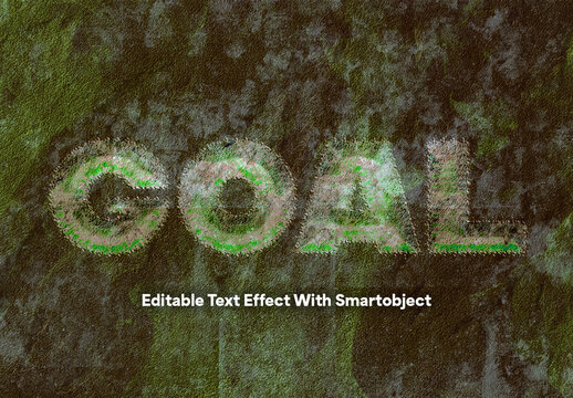 Mossy Green Typography Text Effect With Distressed Texture