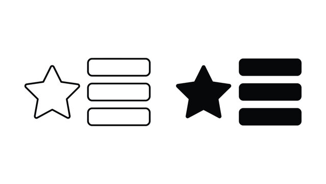 Business priorities icon design set featuring priority bars and star symbols