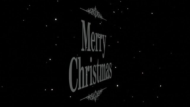 Merry Christmas animations spinning turning snow falling 10 seconds animation screensaver visualiser motion graphics HD video black background