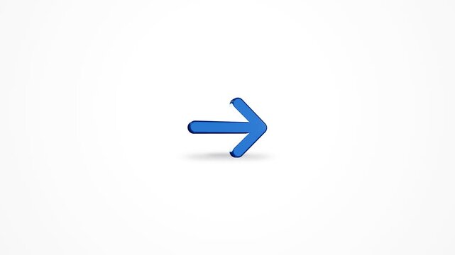 3D Arrow Right Forward Icon Animated Loop White Background 4K