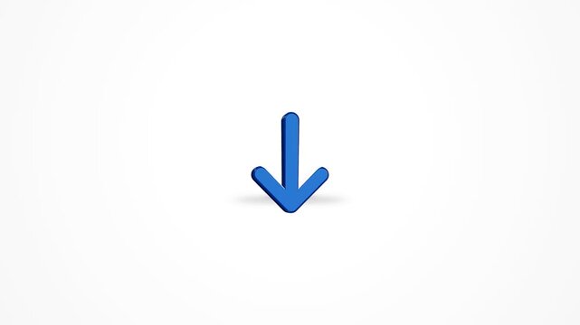 3D Arrow Down Decrease Icon Animated Loop White Background 4K
