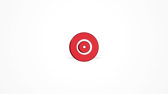 3D Vinyl Record LP Icon Animated Loop White Background 4K