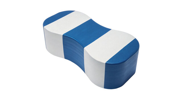 Standard blue and white rubber eraser school stationery item isolated on white background
