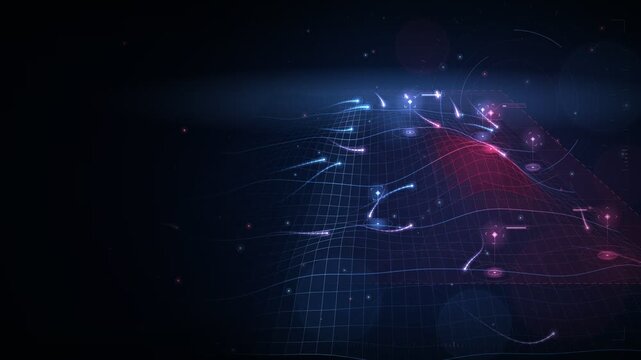 Futuristic Financial Risk Analysis Probability Grid with Data Streams
