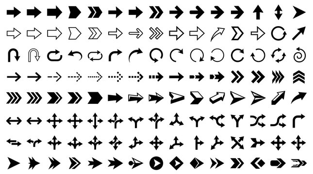 Arrows vector set collection symbol design sign direction icon graphic element interface web