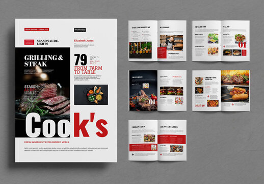 Cooking Magazine Layout Template