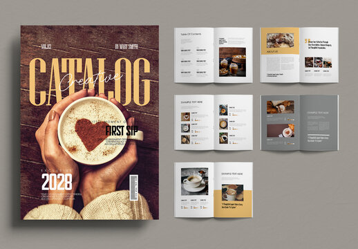 Creative Catalog Magazine Template with Editorial Layout