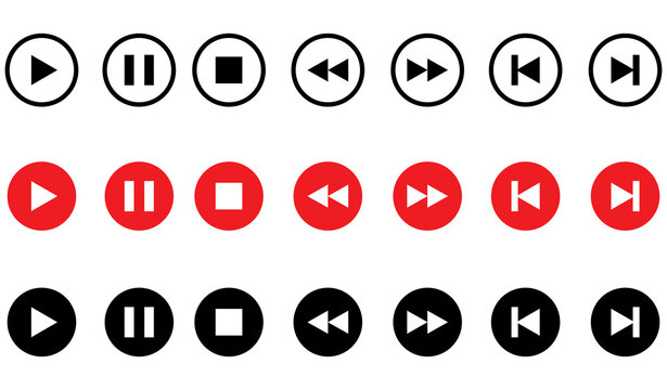 Multimedia playback control buttons in different