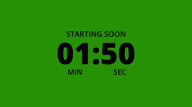 Starting Soon 2 Minute Countdown Timer in 4K, Fast Two Minutes Countdown in 60 Seconds, Digital Stream Countdown Clock with 120 to 0 Seconds for Online Streaming, Presentations and Shows