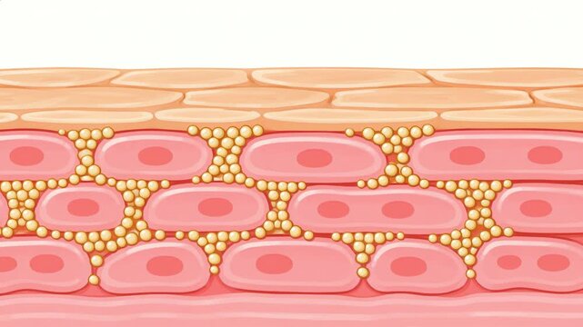 Ceramides Filling Skin Barrier Gaps for Moisture Retention and Barrier Repair Animation