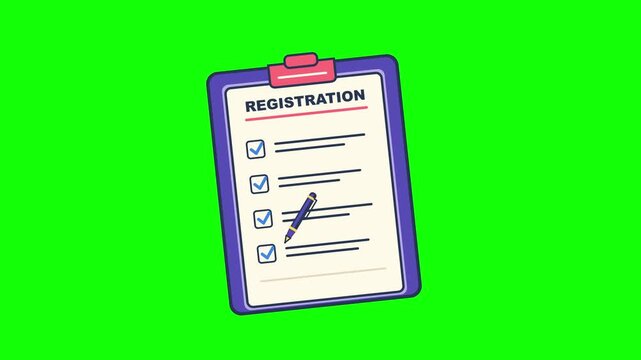 Pen checking off items on a registration form
