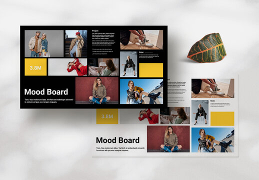 Black & White Portfolio Mood Board Template