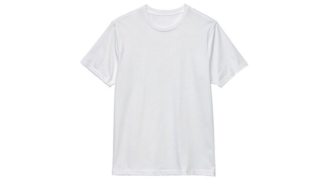 Classic blank white cotton t-shirt mockup apparel item isolated on white background