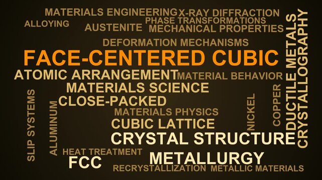 Face-Centered Cubic Word Cloud