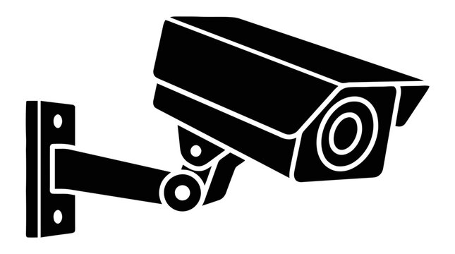 Vector illustration of cctv security camera icon on a transparent background