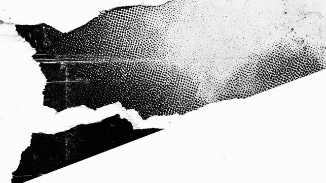 Abstract torn paper texture with halftone dots and grunge effect
