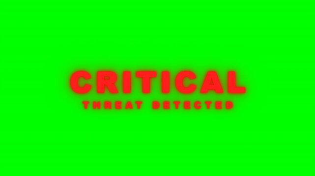 Multiple red emergency alert text variations with glowing and blurred effects on a solid green background. Perfect for cybersecurity and technology-themed video editing projects.