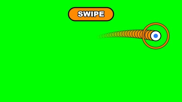 Collection of Animated Mobile Touch Screen Gestures Swipe Pinch and Hold on Green Screen.
