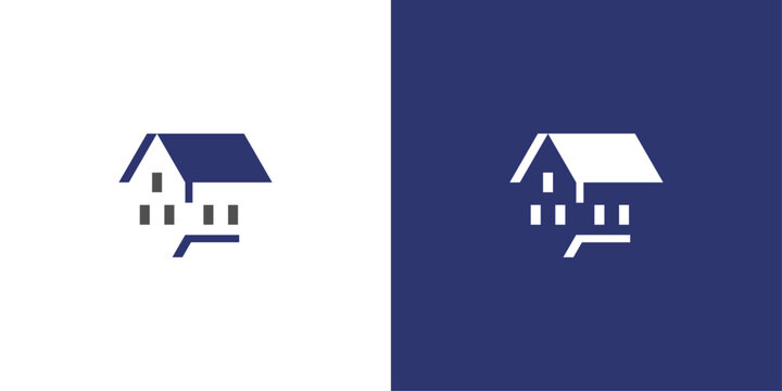 Real estate house logo. Abstract geometric home symbol with a modern architectural design.