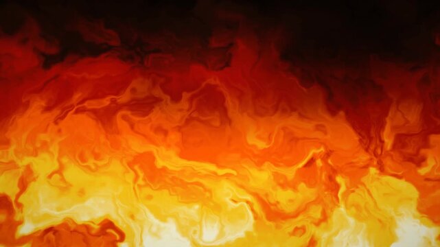 Dynamic wall of blazing fire with billowing incandescent flames for dramatic video backgrounds and effects