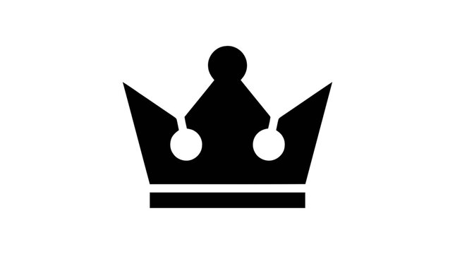 Vector illustration of black crown icon symbol on a transparent background