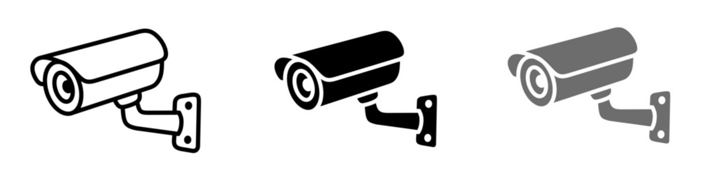 Cctv camera icon set