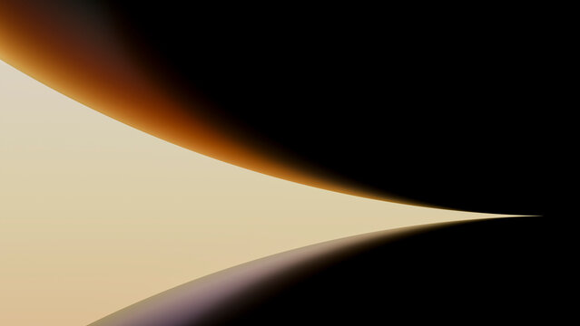 Abstract digital artwork with curved orange gradient shape