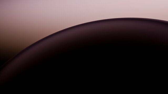Smooth glossy black liquid curve with subtle gradient background