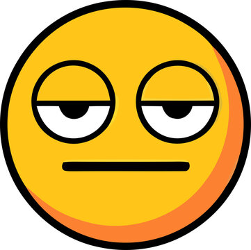 A detailed visual examination of a simple yellow emoji depicting a state of utter boredom apathy and quiet resignation with half closed
