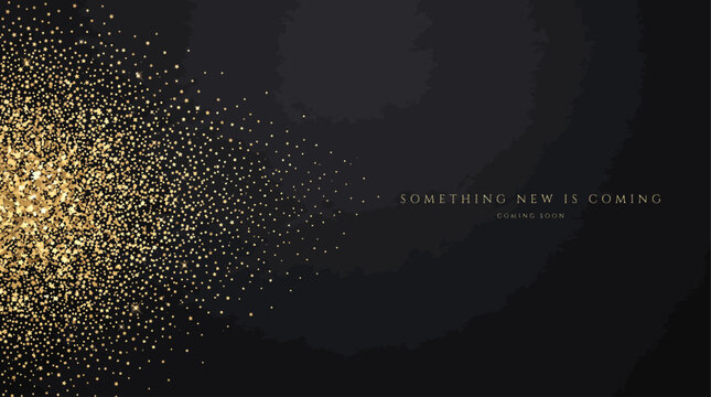 Gold Stars Gradient Fade Dense to Sparse, Product Launch Teaser Minimal Overlay Background