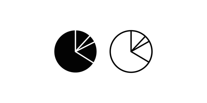 Black pie chart business infographics diagram icon vector design element.