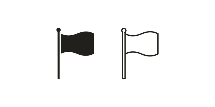 Flag pole graphic element icons for location pinpointing and map navigation.