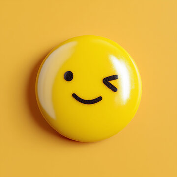 3d winking yellow emoji