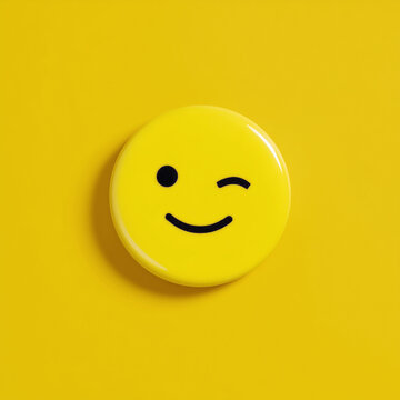 3d winking yellow emoji