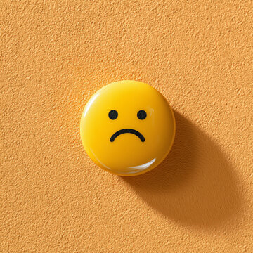3d sad yellow emoji