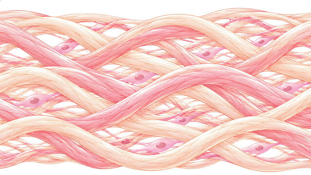 Dense Collagen Fiber Network with Fibroblasts for Firm, Elastic and Youthful Skin