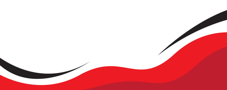 Abstract vector header background with modern red, dark red, and black wavy fluid shapes for corporate banner and stationery