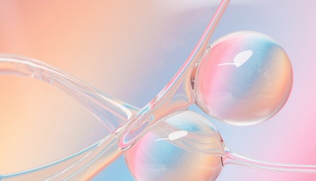 Dreamy Glass Droplets with Iridescent Sheen Support Strip