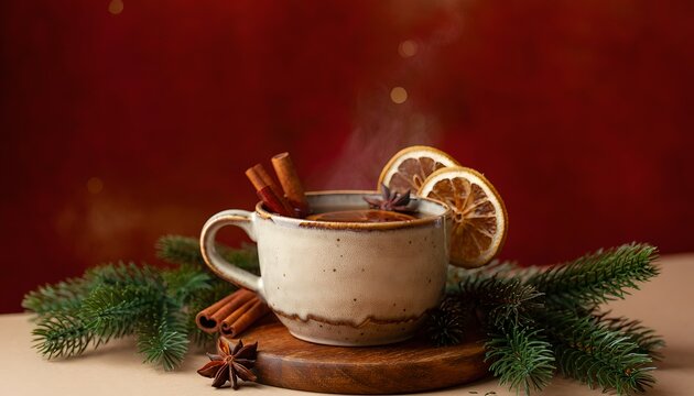 Cozy Holiday Scene with Hot Cocoa