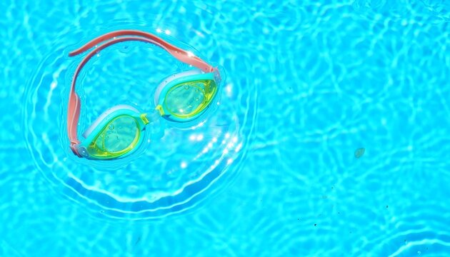 Pink and Green Swimming Goggles Floating Pool